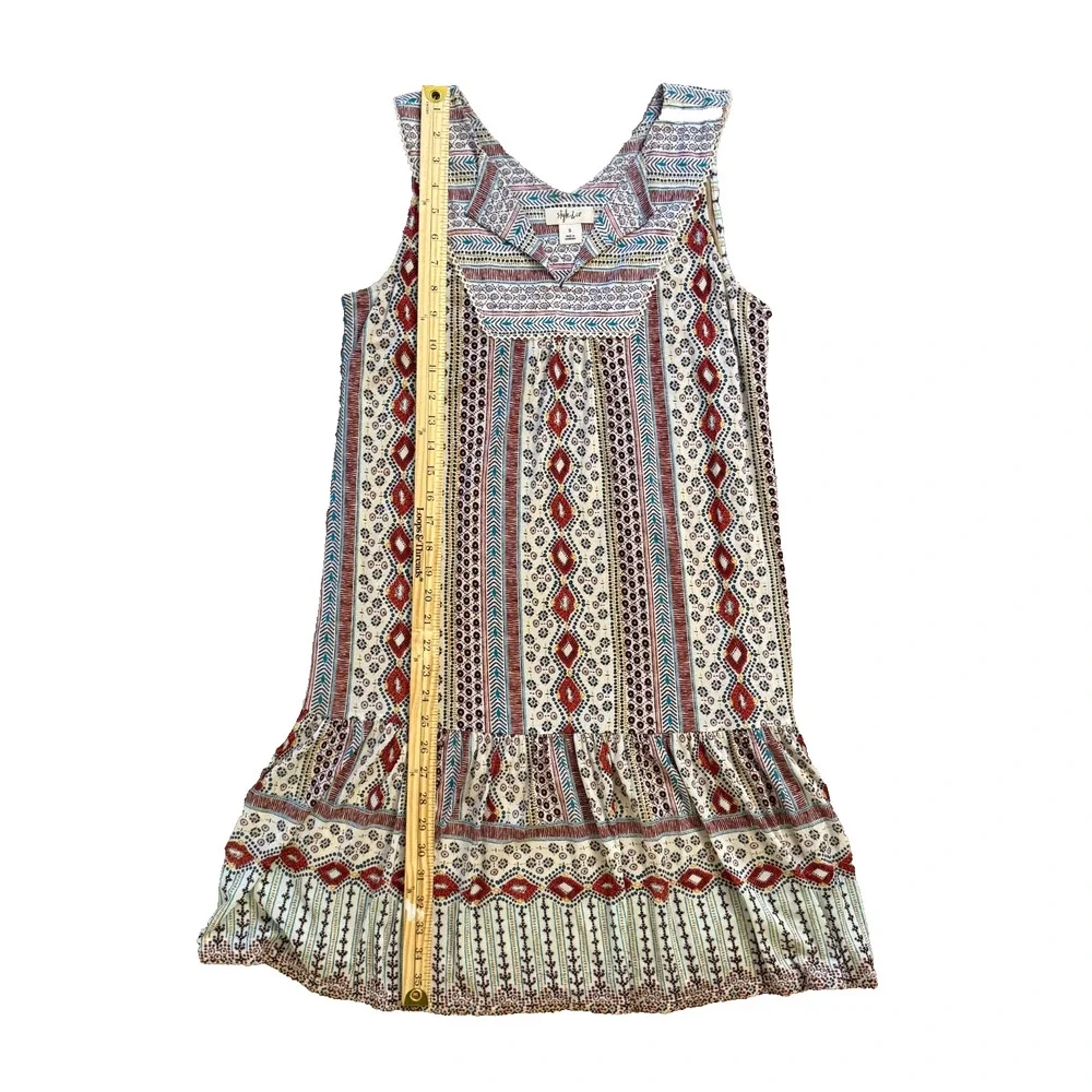 Style & Co Sleeveless Tiered Boho Dress Geometric Print Size S - Picture 9 of 9